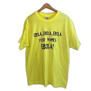WEIRD T-SHIRT size LARGE Neon Bright Ebola strange rare RANDOM Costume *READ